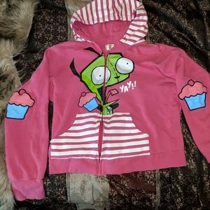 Invader zim front zip hoodie